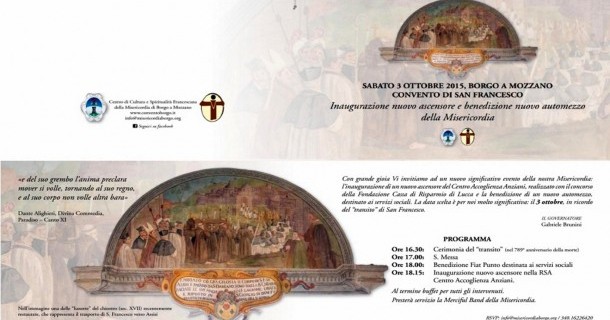 Inaugurazione nuovo ascensore e benedizione nuovo mezzo della Misericordia