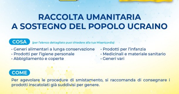RACCOLTA UMANITARIA PER IL POPOLO UCRAINO